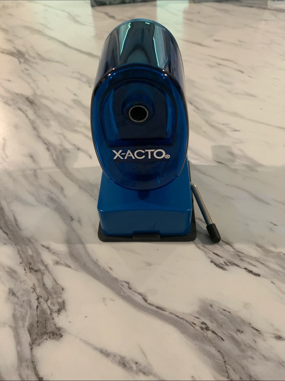 X-ACTO Blue Manual Pencil Sharpener with Removable Shavings Tray